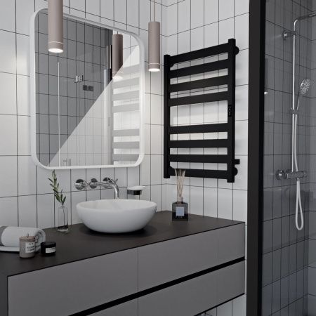 Полотенцесушитель электрический Indigo Oktava Slim 5 LСLOKS5E80-50BRRt 55х80 черный