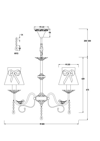 Люстра подвесная Freya Fable (Басня) FR5122PL-05WG