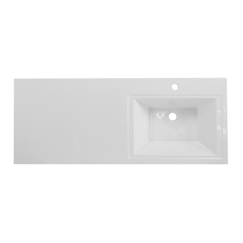 Раковина из искусственного камня BelBagno BB1200/480-LV-MR-R 120х49 над стиральной машиной цвет белый 1 отверстие под смеситель - фото 3