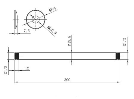 Держатель верхнего душа LeMark LM8032C хром