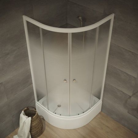 Душевой уголок Тритон Лайт Щ0000061789 100х100 стекло с рисунком профиль белый с поддоном