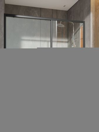 Душевая дверь Orange E02-160TB 160х190 стекло прозрачное профиль черный