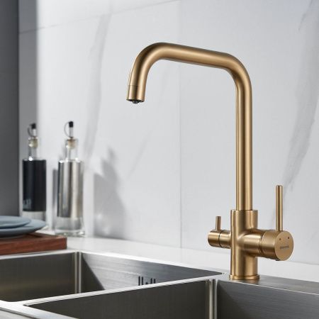 Смеситель для кухни Shevanik S228G на мойку золото