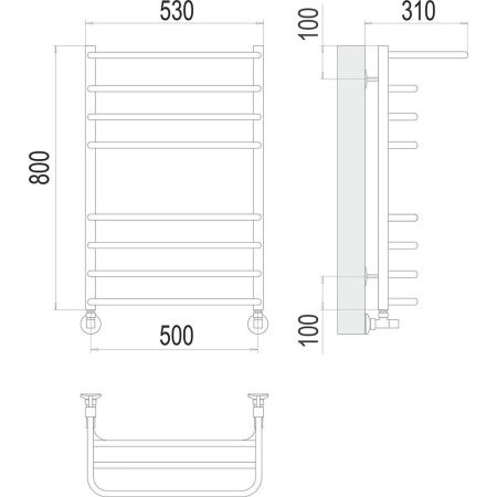 Полотенцесушитель водяной Terminus 4670078529466 55х80 хром