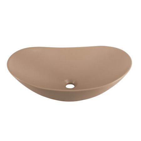 Раковина из сантехнического фаянса BelBagno BB1404-H316 60х40 накладная цвет бежевый без отверстий под смеситель