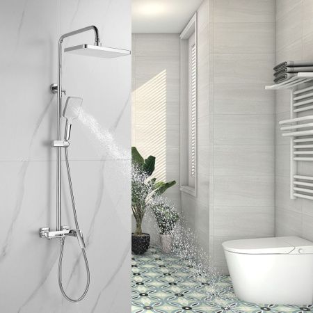 Душевая стойка Shevanik S4226 настенная цвет хром