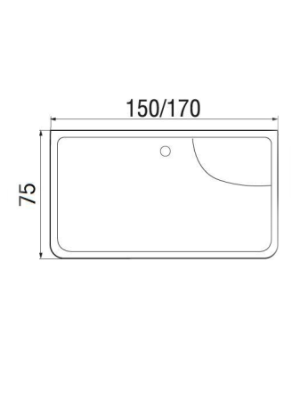 Ванна акриловая Wemor 10000006116 150х75 пристенная прямоугольная с каркасом