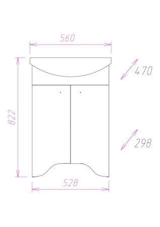 Тумба под раковину Onika Омега 105531 50х30 напольная цвет белый