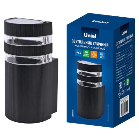 Уличный настенный светильник Uniel UUL-S15A 60W/E27 IP65 BLACK