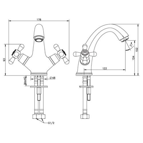 Смеситель Esko VN 26-2 на раковину хром - фото 3