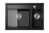 Кухонная мойка Granula Kitchen Space 7302, ШВАРЦ 75х50 цвет черный поверхность матовая