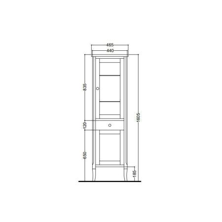 Шкаф-пенал Kerasan Retro 731540-dx 50х160 напольный цвет коричневый