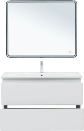 Тумба под раковину Aquanet Эмбер 00330469 100х40 подвесная цвет белый