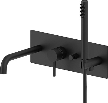 Смеситель для ванны с душем Paffoni Light LIG001NO встраиваемый в стену черный