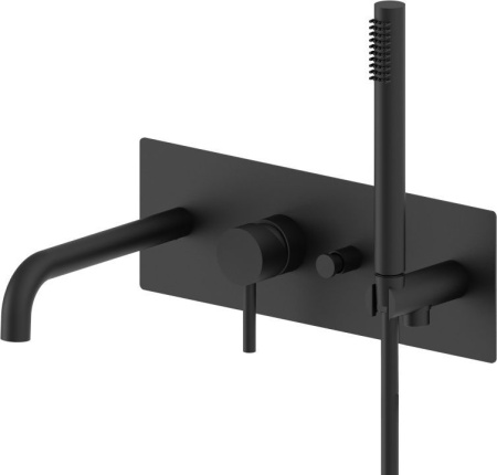 Смеситель для ванны с душем Paffoni Light LIG001NO встраиваемый в стену черный без термостата