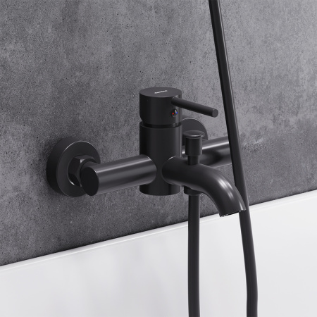 Смеситель для ванны и душа Damixa Scandinavian Pure 361000300 настенный черный без термостата