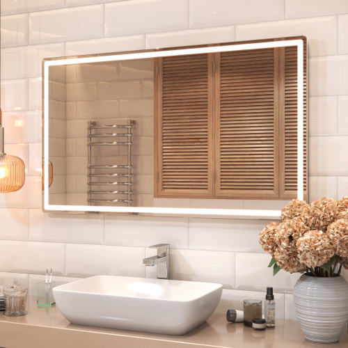 Зеркало с подсветкой VIGO Geometry Comfort 66 120х70 цвет хром - фото 5