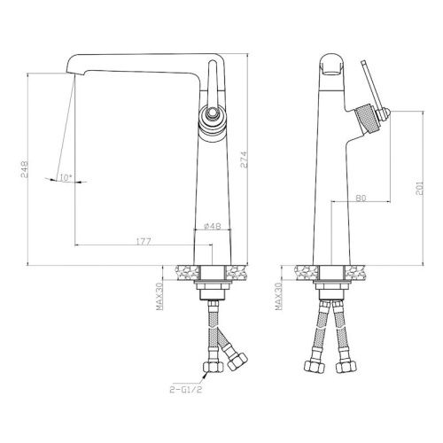 Смеситель для раковины Esko Bangkok Gun metal BG25GM на столешницу серый - фото 3