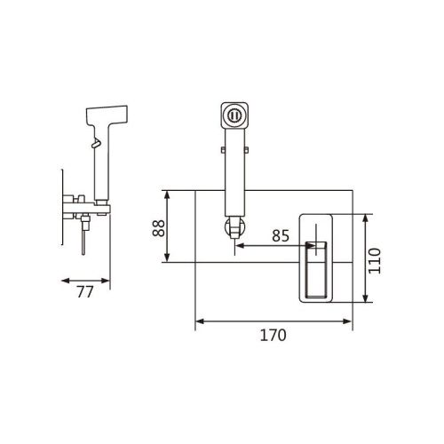 Гигиенический душ со смесителем Shevanik S6805T оружейная сталь - фото 3