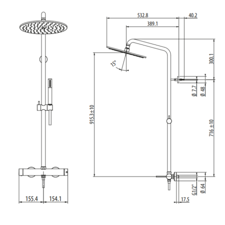 Смеситель Gattoni CIRCLE ONE 9095/PDBO настенный белый
