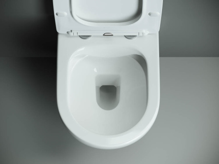 Унитаз подвесной Ceramica Nova MONO CN1905 белый с сиденьем микролифт безободковый душевой смыв