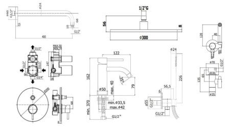 Душевая система Paffoni Light KITZLIG015HGSP071KING встраиваемая в стену