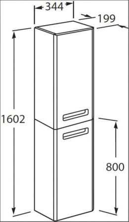 Шкаф-пенал Roca The Gap Original ZRU9302739 30х160 подвесной цвет белый