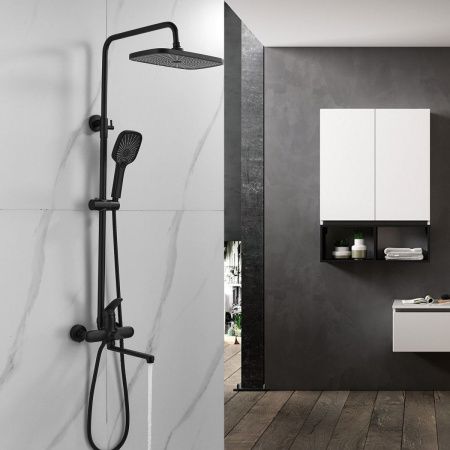 Душевая стойка Raffine F3685H настенная цвет черный