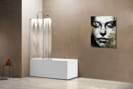 Душевая шторка на ванну Vincea VSB VSB-12114CH-R 115х140 стекло текстурное профиль хром ориентация правая