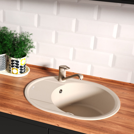 Кухонная мойка LeMark Lacha 620 9910054 62х47 цвет бежевый поверхность матовая