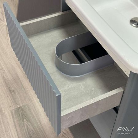 Тумба с раковиной Alavann Wave ALV1111000 60х50 подвесная цвет серый