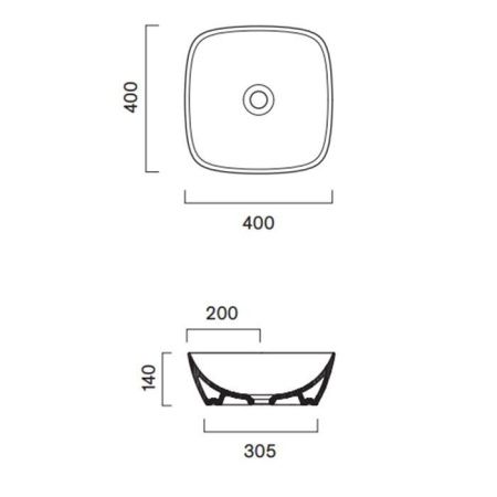 Раковина керамическая Catalano Alvea 622400001 40 см накладная цвет белый без отверстий под смеситель