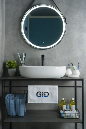 Раковина керамическая Gid Lago 51112 60х40 накладная цвет белый без отверстий под смеситель