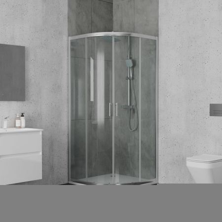 Душевой уголок Ambassador Kingston 14011104 90х90 стекло прозрачное профиль хром без поддона