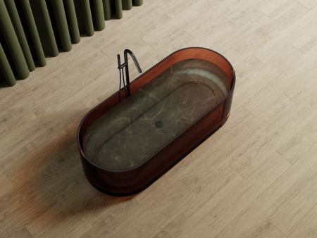 Ванна из полиэфирной смолы Abber Kristall AT9708Opal 170х75 отдельностоящая овальная