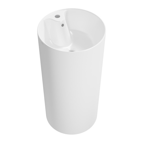 Раковина из сантехнического фарфора Wellsee Callipy Art 32890100S 42х42 напольная цвет белый глянцевый 1 отверстие под смеситель - фото 2 Раковина из сантехнического фарфора Wellsee Callipy Art 32890100S 42х42 напольная цвет белый глянцевый 1 отверстие под смеситель - фото 2