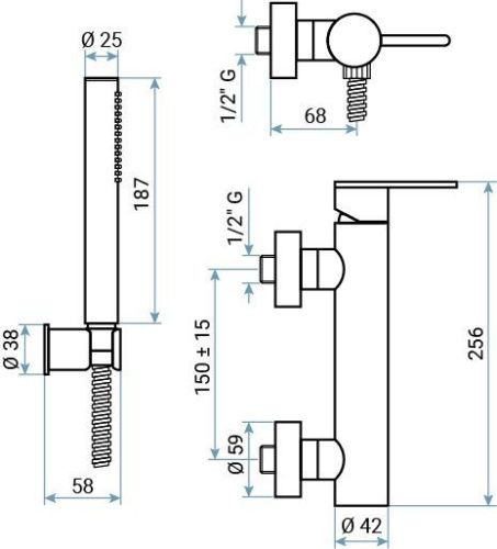 Смеситель Emmevi Filobrass 85002B/ORS настенный золото - фото 2