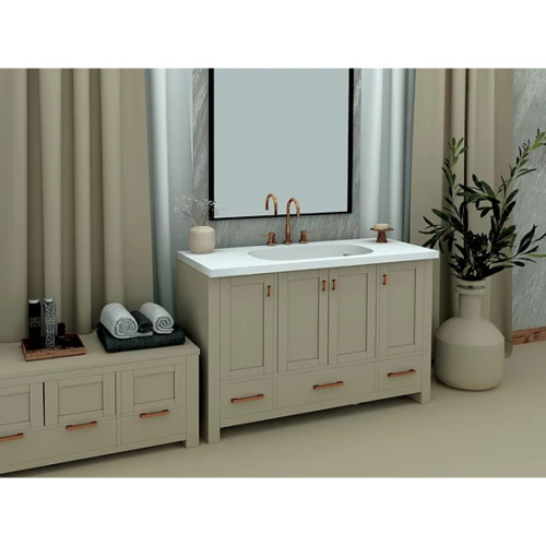 Раковина из искусственного камня MonteBianco Loreto Sesto 13217 57х32 встраиваемая цвет белый матовый без отверстий под смеситель - фото 4