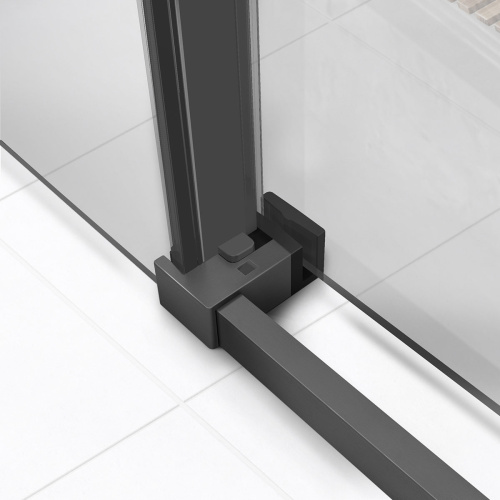 Душевой уголок Vincea Slim Soft VSR-1SS1014CLGM 140х100 стекло прозрачное профиль вороненая сталь - фото 3