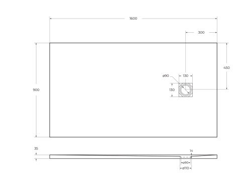 Душевой поддон BelBagno UNO TRAY-MR-UNO-AH-160/90-35-W-NO 160х90 искусственный мрамор белый - фото 5