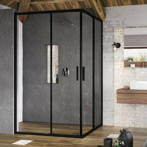 Душевая дверь Ravak Blix X1XMA0300Z1 100x195 стекло прозрачное профиль черный матовый - фото 2