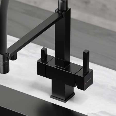 Смеситель для кухни Sancos Moro SC4006MB на мойку черный матовый/черный