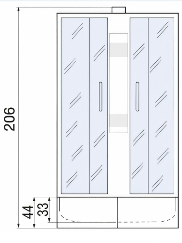 Душевая кабина River NARA LIGHT Б/К 90/44 MT (10000003576) 90х90 четверть круга - фото 2