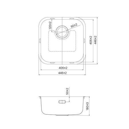 Кухонная мойка Iddis Mate MAT44S0i77 45х45 цвет серый поверхность матовая