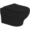 Унитаз подвесной Boheme Fiore 978-SET-B цвет черный матовый с сиденьем микролифт безободковый смыв торнадо