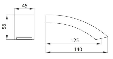 Излив Creavit A06 встраиваемый в стену хром
