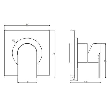 Смеситель Gessi Emporio Via manzoni 38722#031 встраиваемый в стену хром