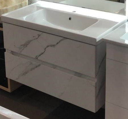 Тумба под раковину Art&Max TECHNO AM-Techno-900-2C-SO-MR960 87х46х50 подвесная цвет монти мрамор