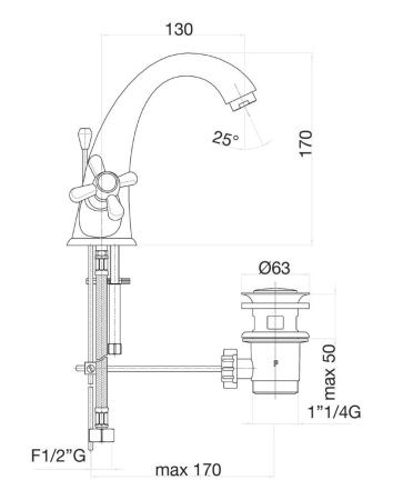 Смеситель Fiore 26CR0623 на раковину хром