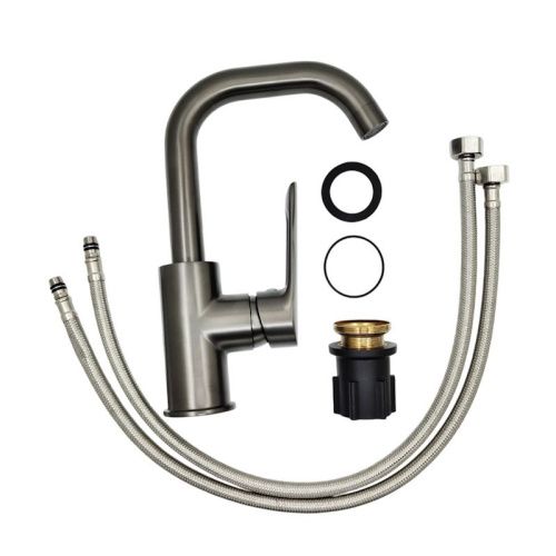 Смеситель Esko LG26MGM на раковину вороненая сталь - фото 4